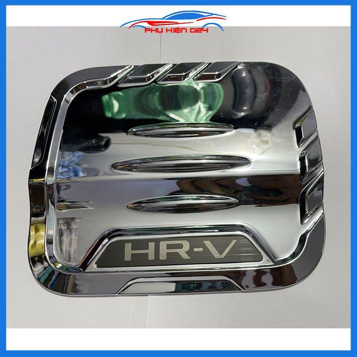 Ốp nắp xăng HRV HR-V 2022-2023-2024 mạ crom mẫu tổ ong chống trầy trang trí ô tô
