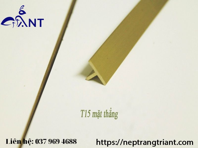 Nẹp đồng t15 mặt thẳng, nẹp đồng chữ t, trang trí sàn, dùng để chống trơn, giá tính theo mét