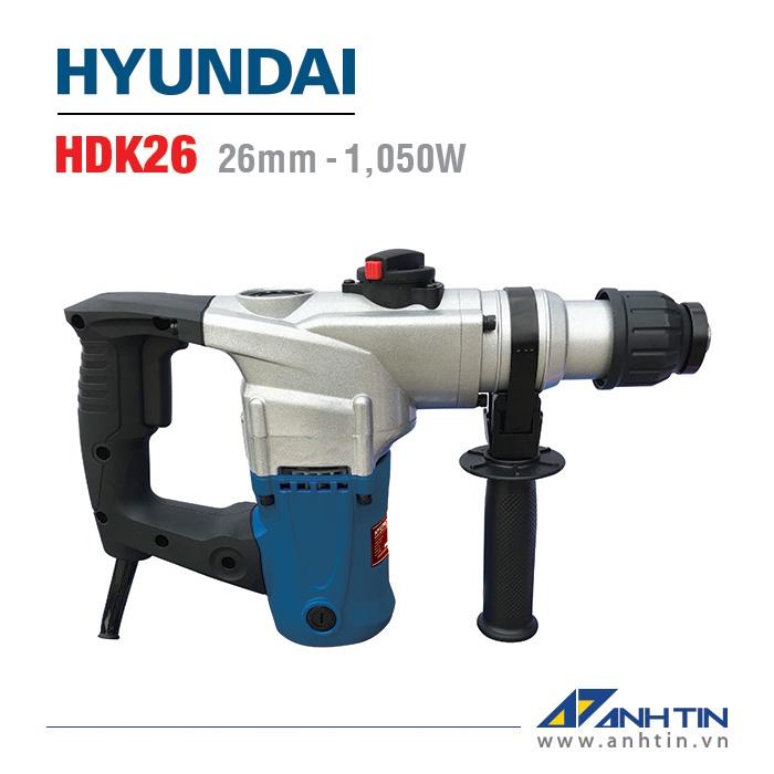 Máy khoan đục Hyundai HDK26 | Công suất 1.050W | Đường kính mũi khoan 13mm, mũi đục 26mm