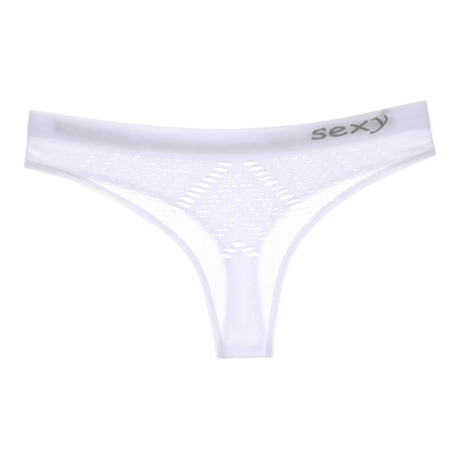 Women Underwear Panties Low Waist Lingerie Elastic Soft Hollow Out Lady Thongs Briefs for Yoga Pants Dress Jeans Gowns Travel