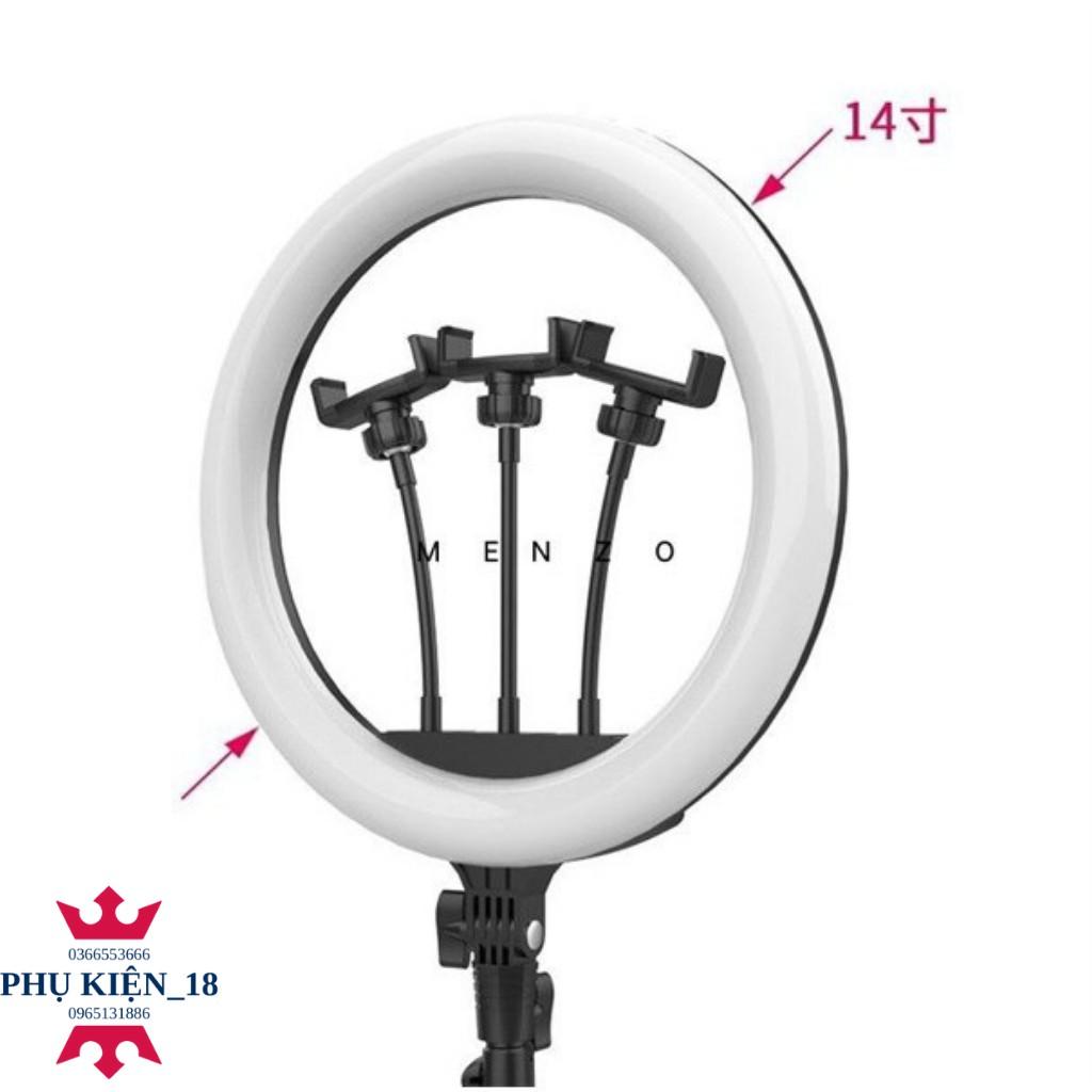 Đèn Live 36CM 3 kẹp KT full bộ kèm chân đèn livestream nhiều máy make up spa trang điểm