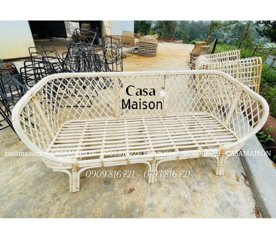 Ghế Tựa Mây Phong Cách Cổ Điển-  Rattan Sofa In the Vintage Style - CH0014