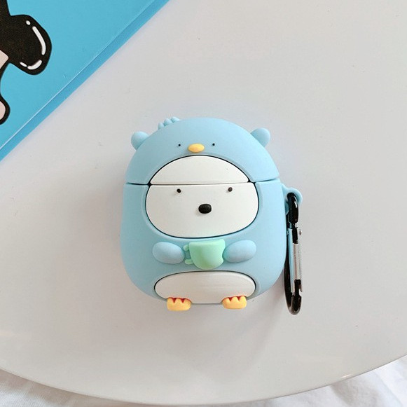 Case Bao Silicon Dành Cho Airpod 1/2 - Chim Cánh Cụt Cầm Ly