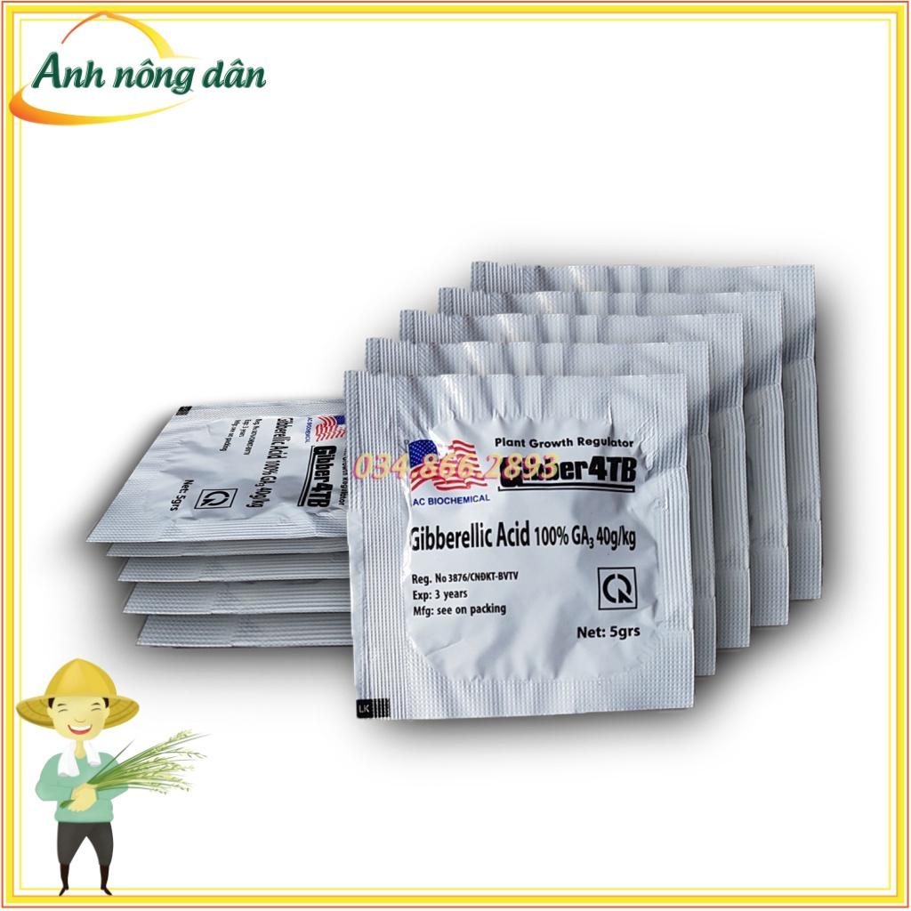 Phân bón lá Gibber 4TB GA3 dạng viên sủi 5gam - giúp cây ra hoa đậu trái, đạt năng suất cao- Anh nông dân chính hiệu
