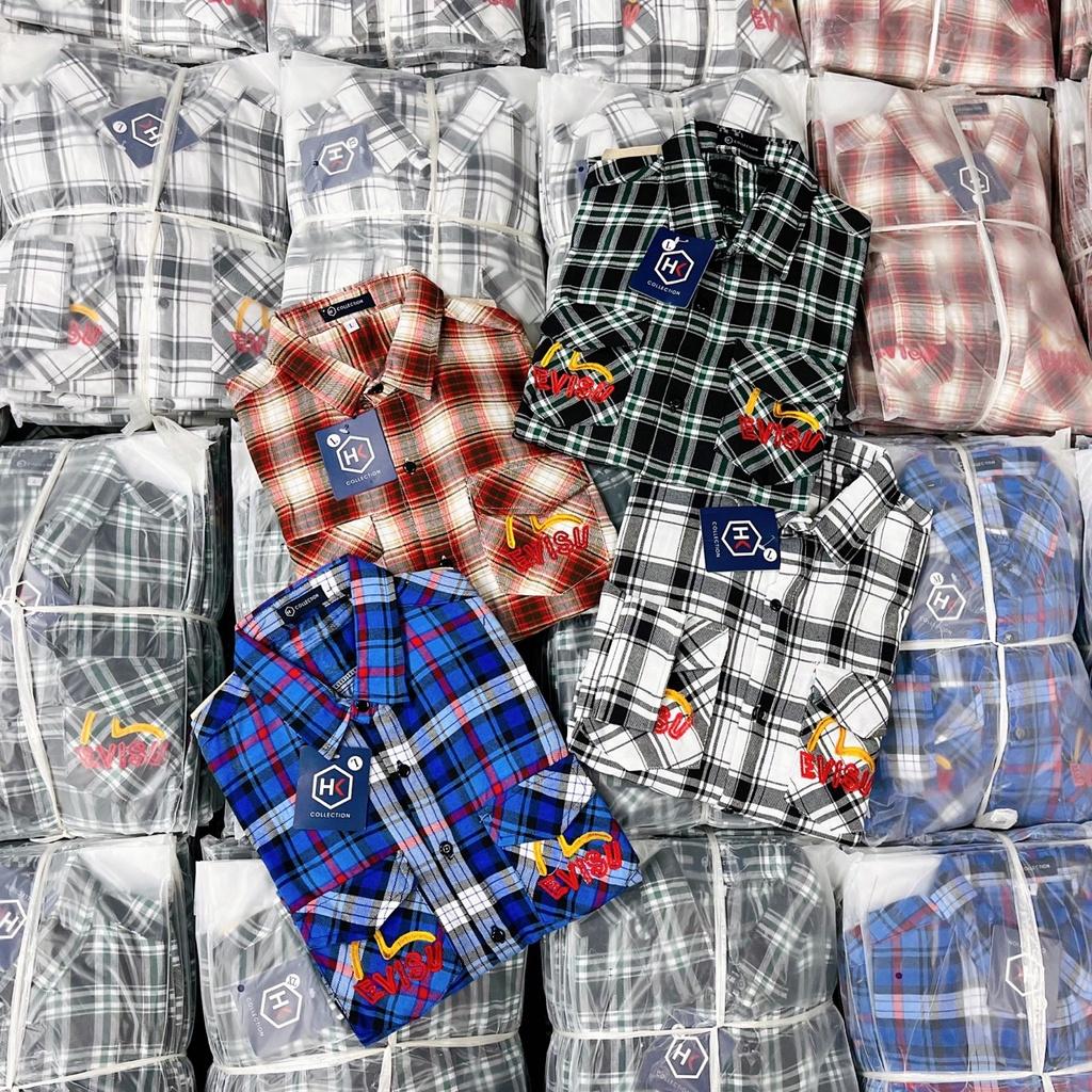ÁO SƠ MI NAM TAY DÀI KATE LỤA EVISU 1991 HÌNH THÊU HOTREND THỜI TRANG NAM 1986
