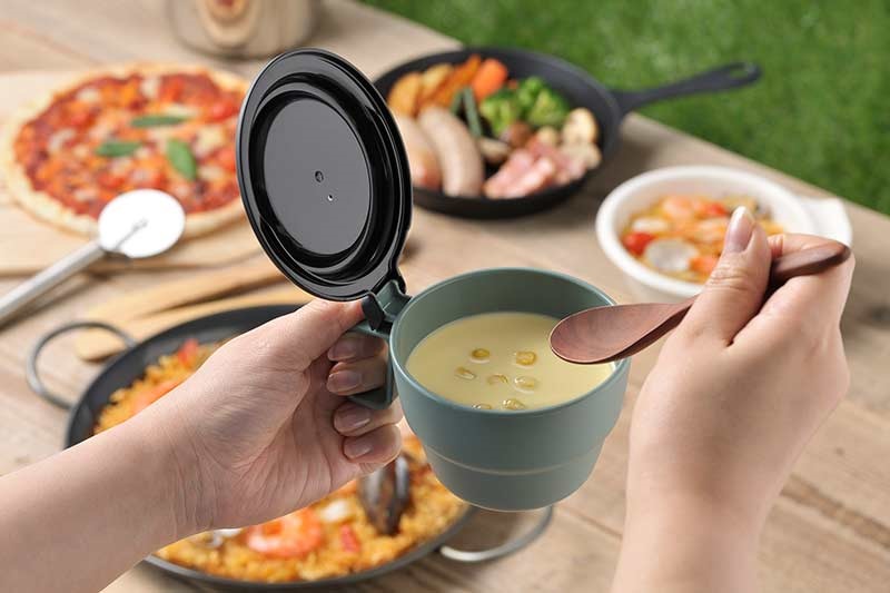 Cốc uống nước Inomata có nắp đậy an toàn giúp giữ gìn vệ sinh cốc & đồ uống bên trong - nội địa Nhật Bản