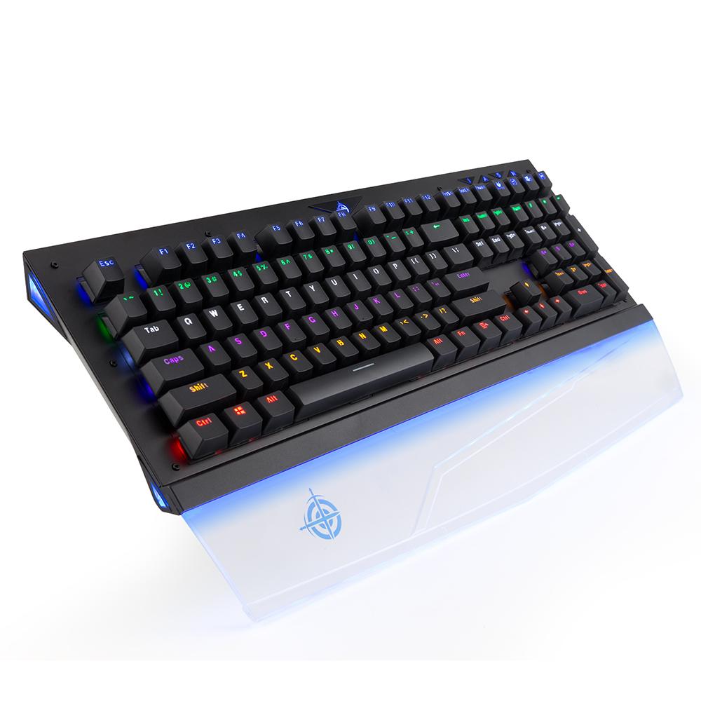 Bàn phím chơi game chống nước cơ học MAGIC-REFINER MK8 Đèn nền RGB có dây có thể chuyển đổi 108 phím