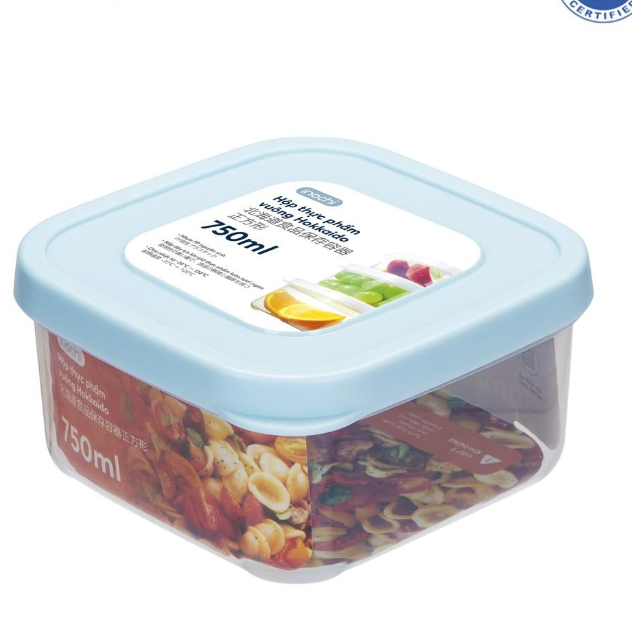 Hộp Nhựa Đựng Thực Phẩm vuông Thức Ăn Hokkaido INOCHI Nhựa Cao Cấp Trong Suốt Bền Chịu Nhiệt Cao 750-1500-2500