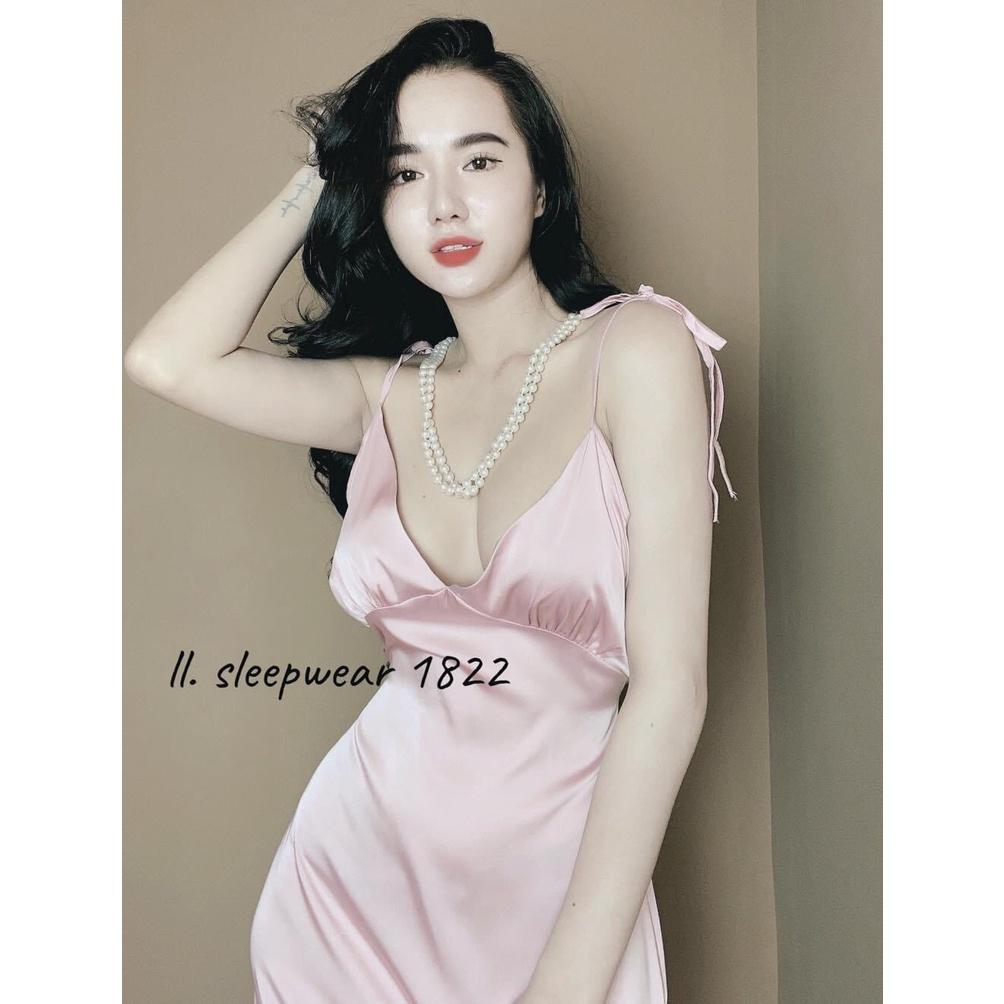 Đầm Ngủ, đồ ngủ, váy ngủ Nữ 2 dây Sexy lụa satin - latin siêu mát giá sỉ