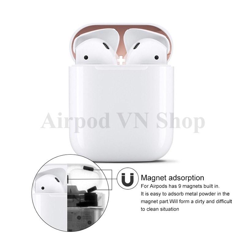 Miếng dán chống bám bẩn nam châm hít hàng loại 1 dành cho airpod 1 và 2, i11,i12, i99, i100.... cao cấp