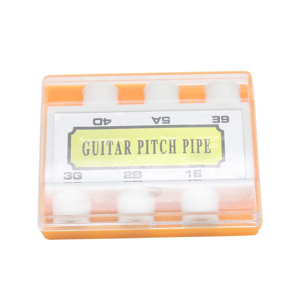 Set of 6 Tones Notes Pitch Pipe and 6pcs Replacement Strings for Acoustic Guitar Accessory