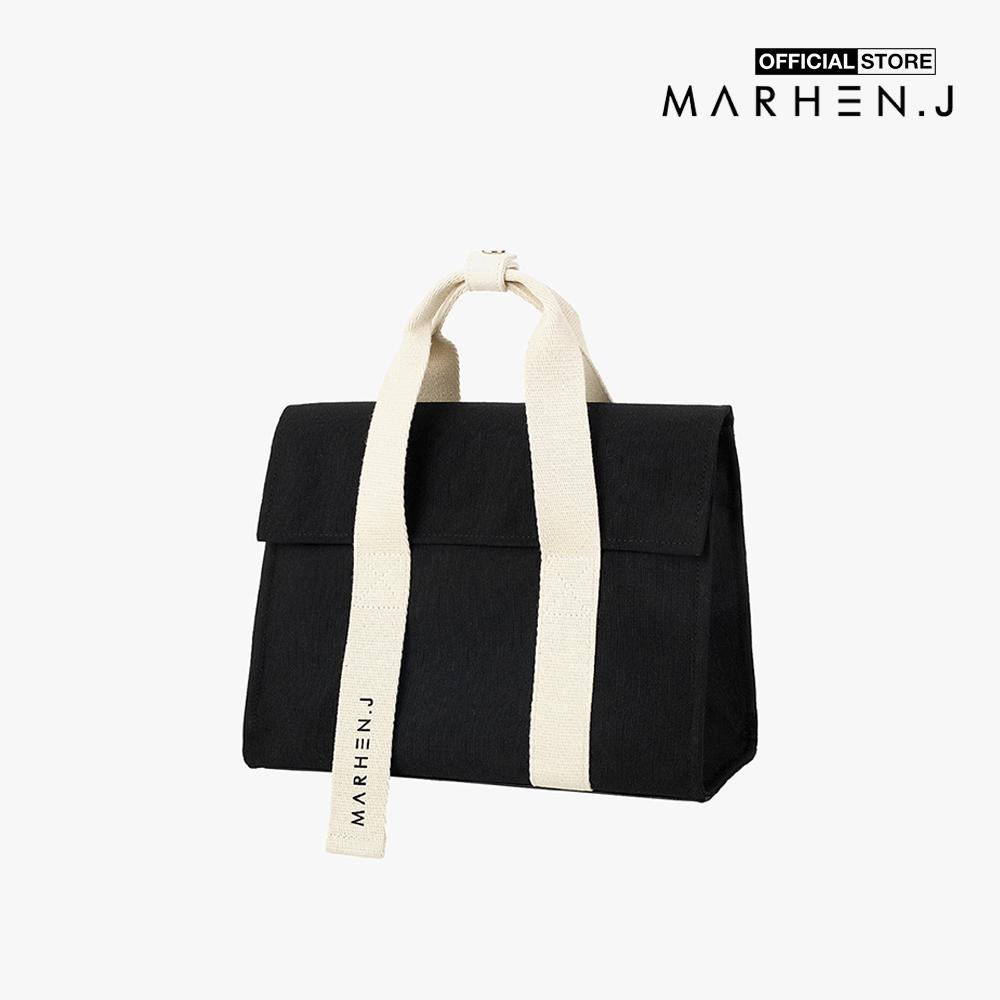Marhen.J - Túi đeo vai chữ nhật nắp gập vải bố Roy Mini MJ19AROYMN-BK