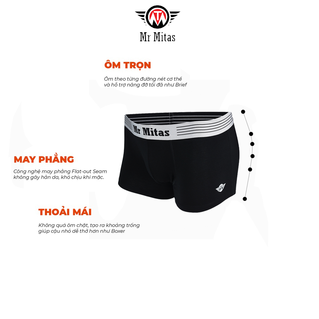 Combo 3 quần lót nam Boxer Mr Mitas Basics viền êm ái