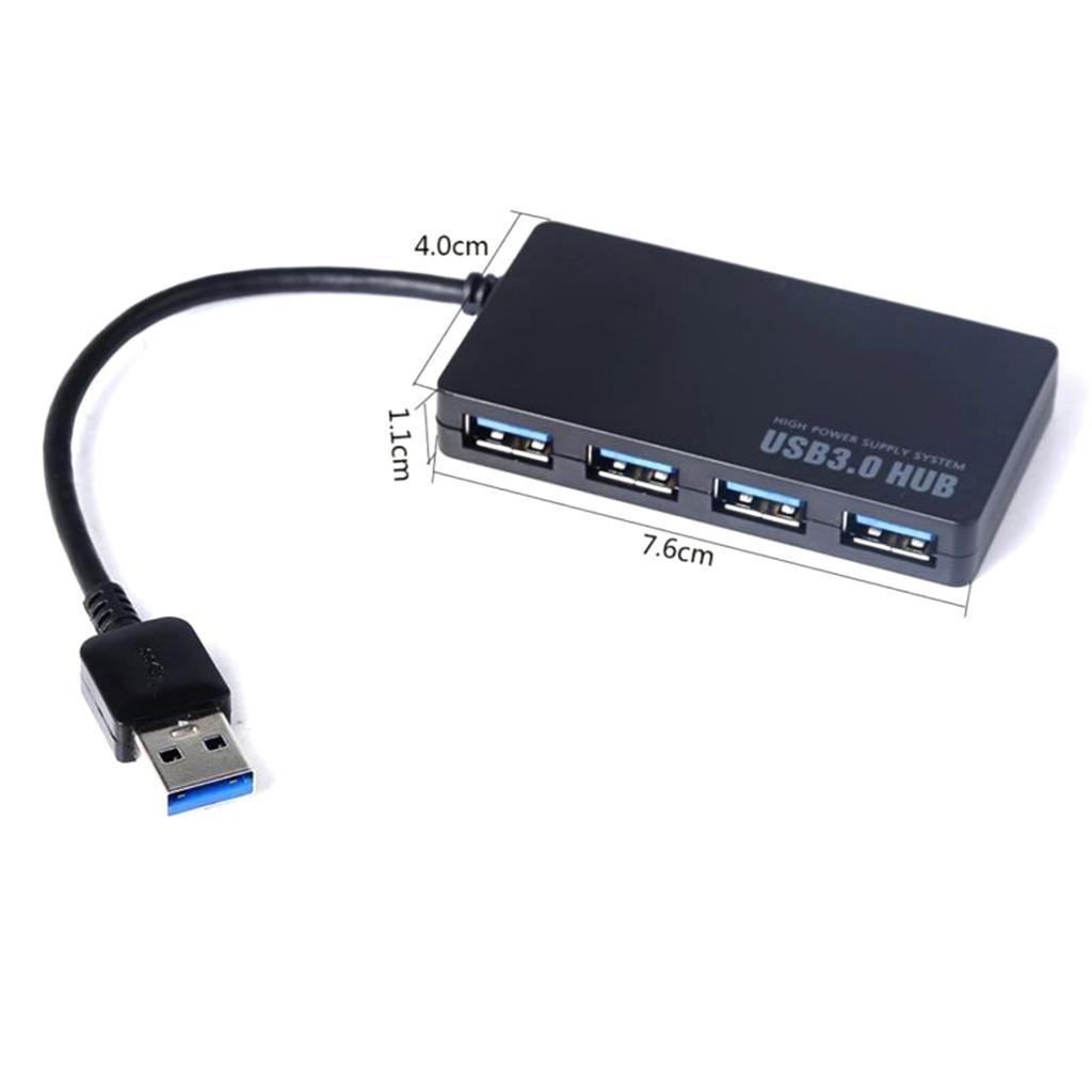 Universal 4 Ports USB 3.0 Hub Adapters Adaptors Fast Speed For PC Mac Laptop