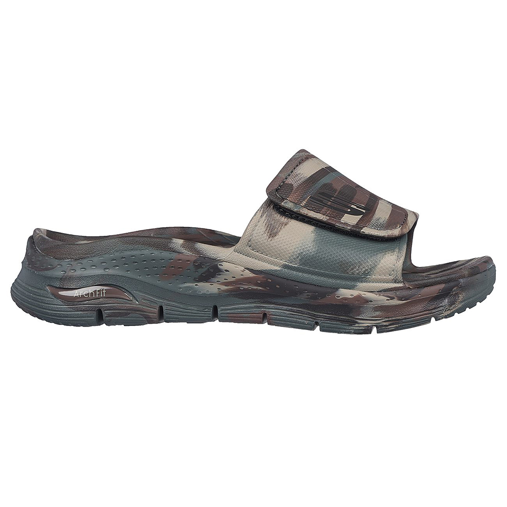 Skechers Nam Dép Quai Ngang Đi Bộ Giặt Máy Được, Thường Ngày, Đi Học, Đi Làm Arch Fit Foamies Beach Escape Walking Anti-Odor, Arch Fit, Dual-Density, Hanger Optional, Machine Washable - 243170-CAMO