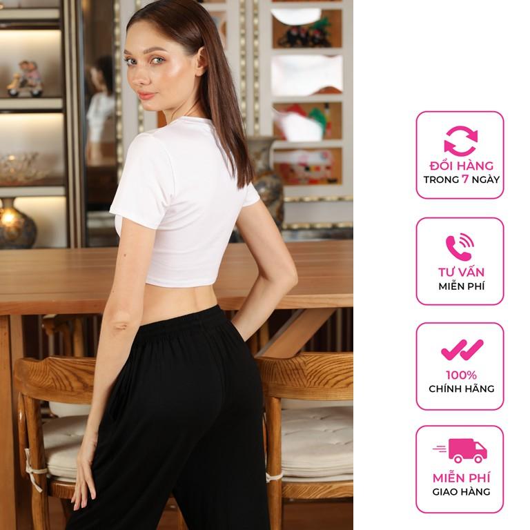 Áo croptop Venus' Secret tay ngắn cổ tròn in chữ trước ngực