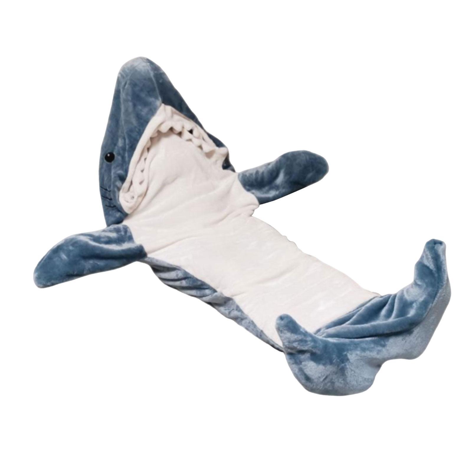 Shark Sleeping Bag Blanket Hooded Unisex Shark Cosplay Costumes Lightweight Funny Creative Soft Flannel Shark Costume Shark Blanket Wearable