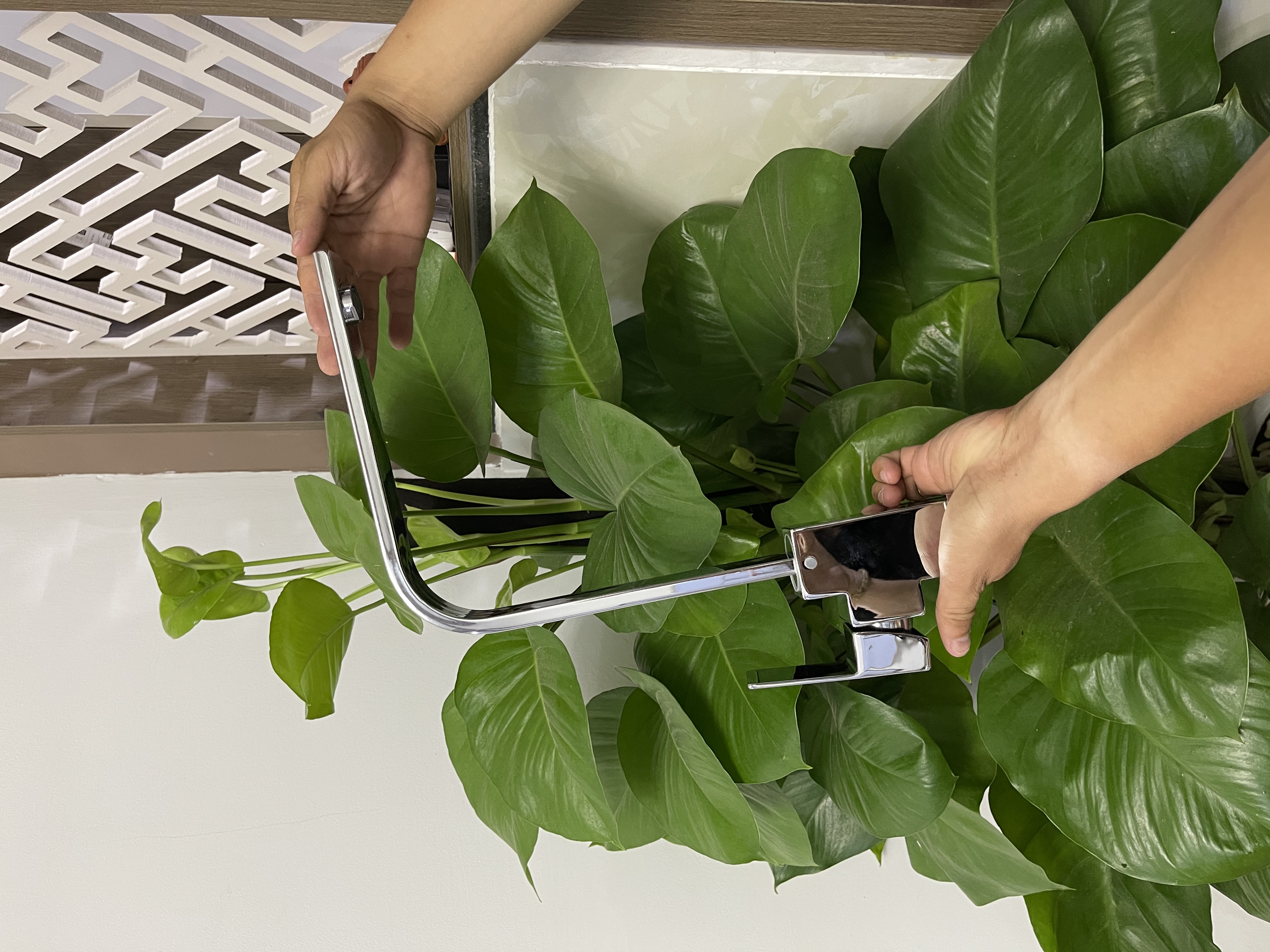 Vòi rửa chén nóng lạnh vuông bóng