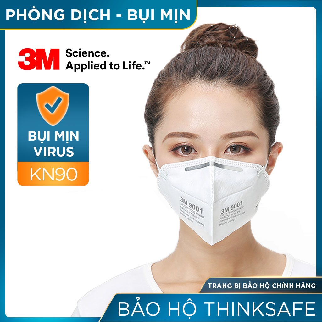 Khẩu trang 3M 9001 - Khẩu trang 3D Mask chống bụi mịn, phòng độc, chống giọt bắn