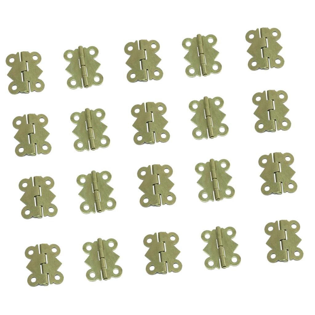 20Pcs Retro Iron Butterfly Butt Door Hinge Internal Gate Cabinet Fixed Tool