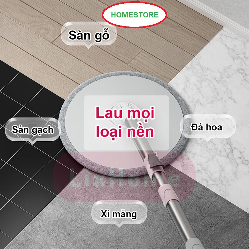 Bộ Chổi Lau Nhà K9, Tách nước và Lọc Bụi Bẩn, Xoay 360 độ Thông Minh