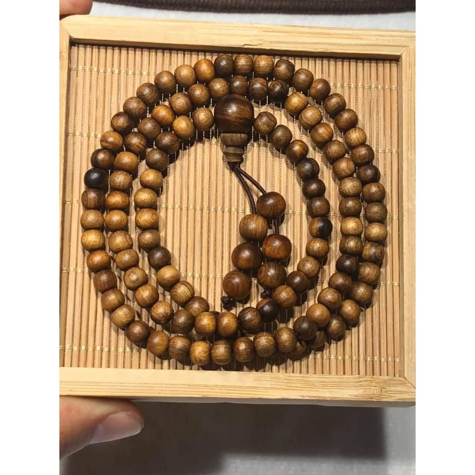 Vòng tay/vòng cổ 2 trong 1 với 108 hạt gỗ Bách Xanh  Mùi thơm dễ chịu, An Yên, May Mắn - Bracelet of HAHANCO