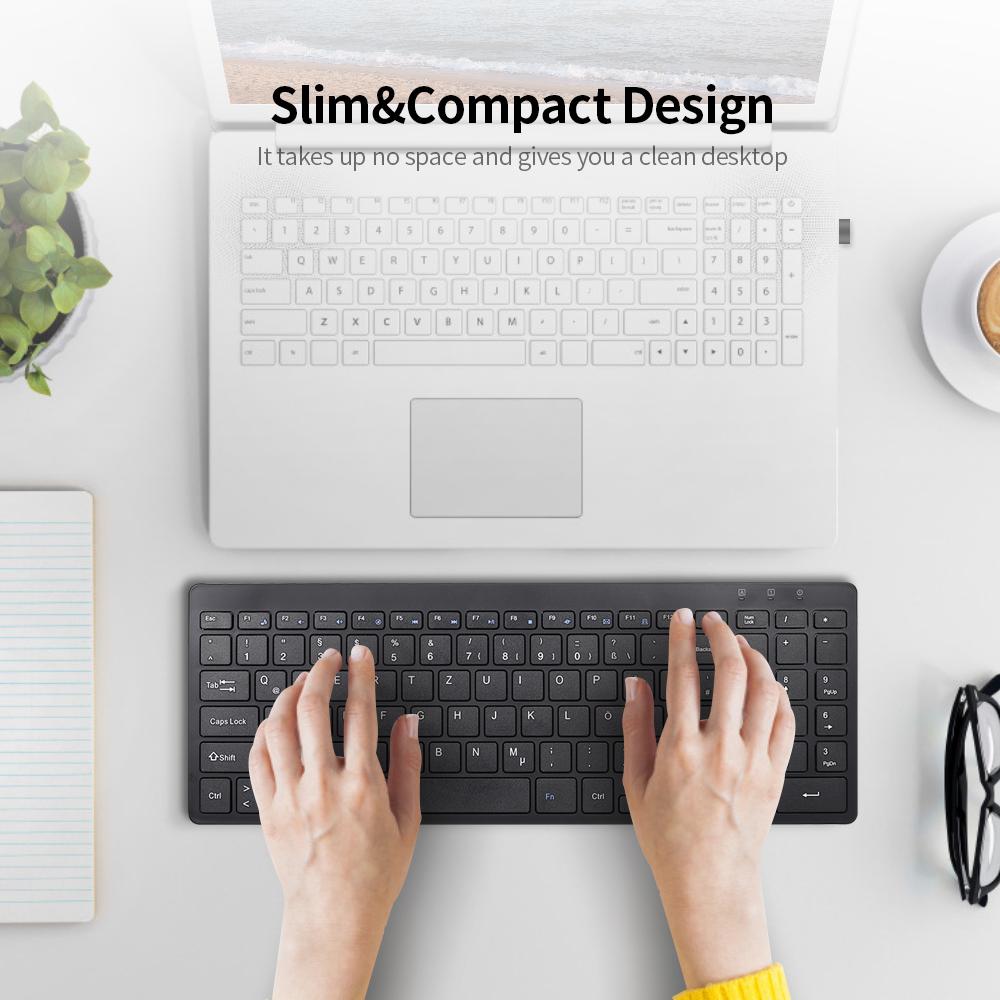 Bàn phím không dây 2.4G siêu mỏng cho PC Máy tính xách tay