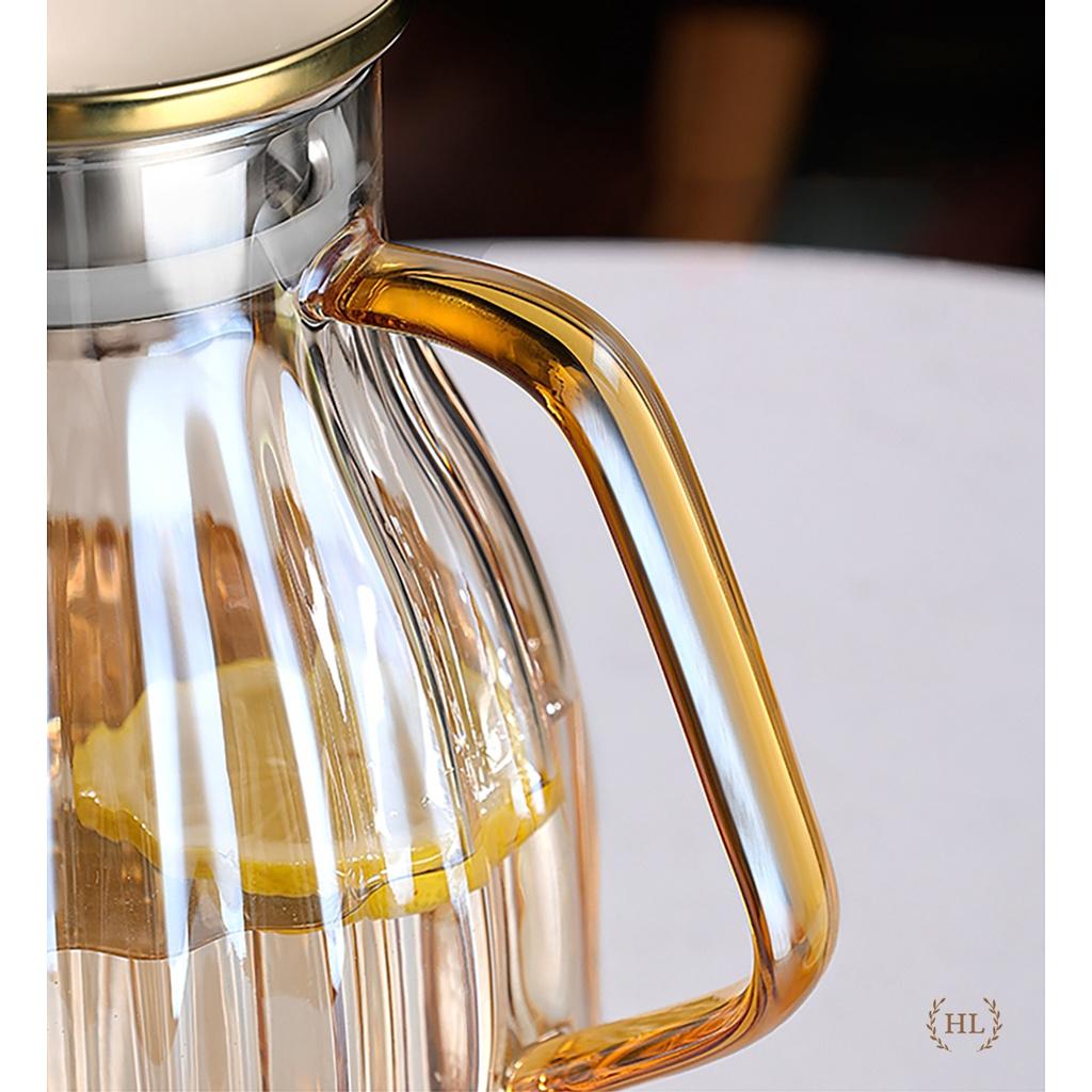 Bình cốc thủy tinh Decor chịu nhiệt Borosilicate | Bình Ly Thủy Phong cách Vintage Vàng Hổ Phách 2023
