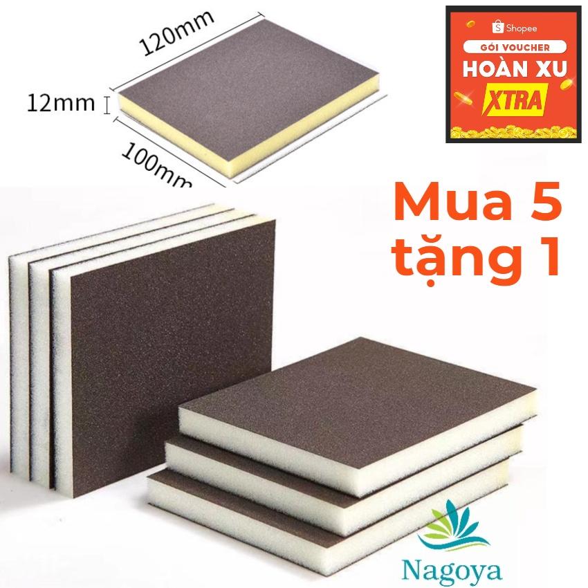 (Mua 5 Tặng 1) Sét 5 miếng nhám xốp chà nồi, gỗ đa năng