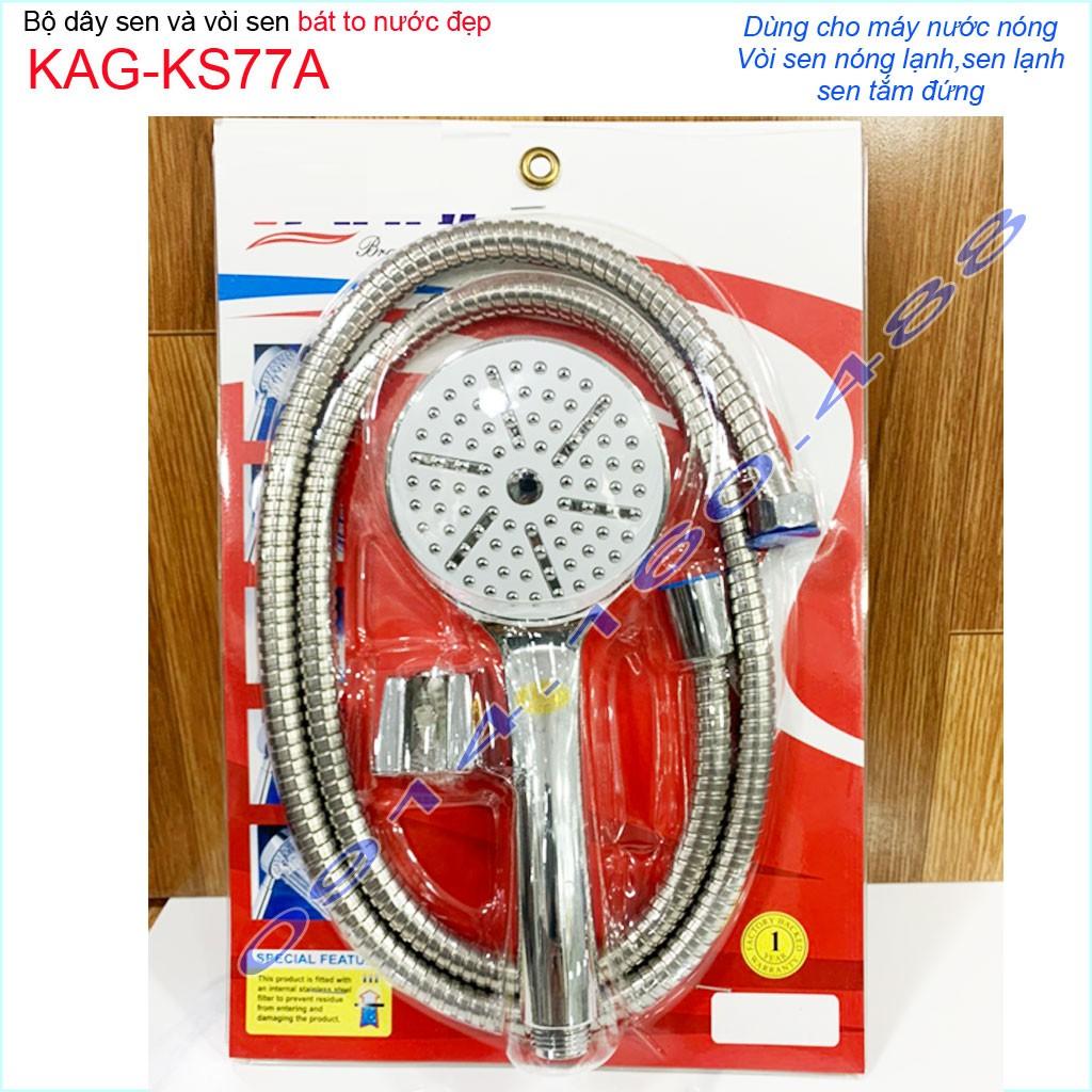 Vòi hoa sen tắm KAG-KS77A, Sales trọn bộ vòi hoa sen 1 tay sen+1 dây sen tắm vòi hoa sen tia nước mạnh sử dụng tốt