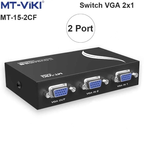 Switch VGA 2 Port - Chuyển mạch 2 CPU ra 1 màn hình MT-VIKI MT-15-2CF. Hàng chính hãng !!!