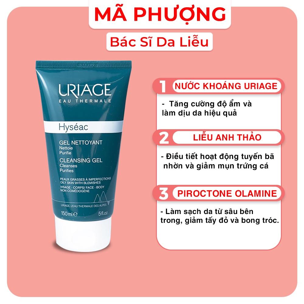 Sữa rửa mặt cho da dầu, mụn , da hỗn hợp Uriage Hyseac Gel Nettoyant