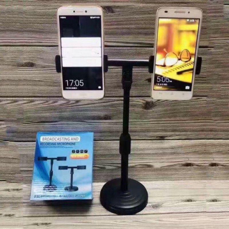 Giá đỡ điện thoại Livestream 2 điện thoại đa năng