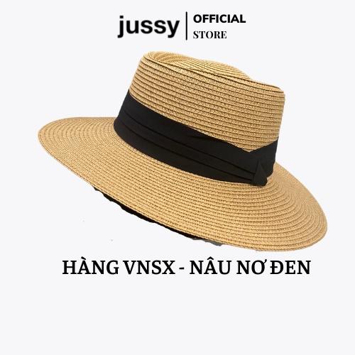 Mũ Cói Đi Bển Jussy Fashion Nón Cói Rộng Vành Chất Cói Tự Nhiên, Mũ Gaucho Sang Chảnh Đóng Hộp To Giữ Form Nón