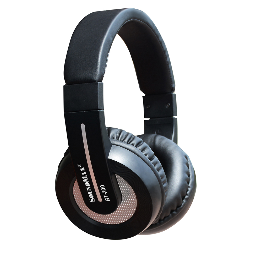 Tai Nghe Bluetooth Chụp Tai Có Micro Tích Hợp SoundMax BT-200 | Bluetooth Headphone SoundMax BT200 | Pin Dung Lượng Cao, Gọn Nhẹ Dễ Dàng Mang Theo, Âm Thanh Ấn Tượng, Thời Gian Nghe Nhạc Lên Đến 8 Tiếng - Hàng Chính Hãng