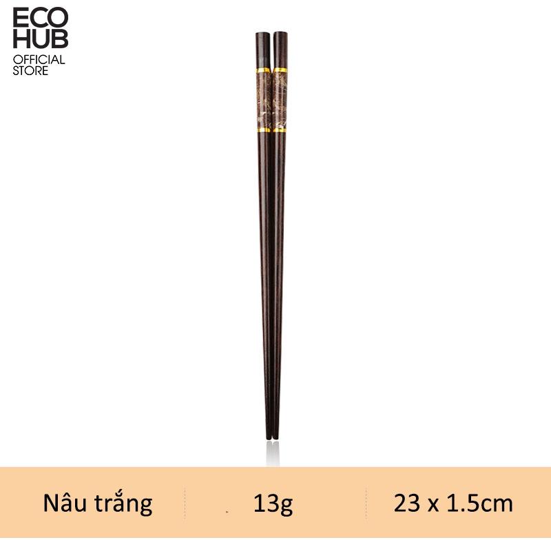 Đũa gỗ ECOHUB khảm đá 23cm (Wooden Chopsticks) E00318