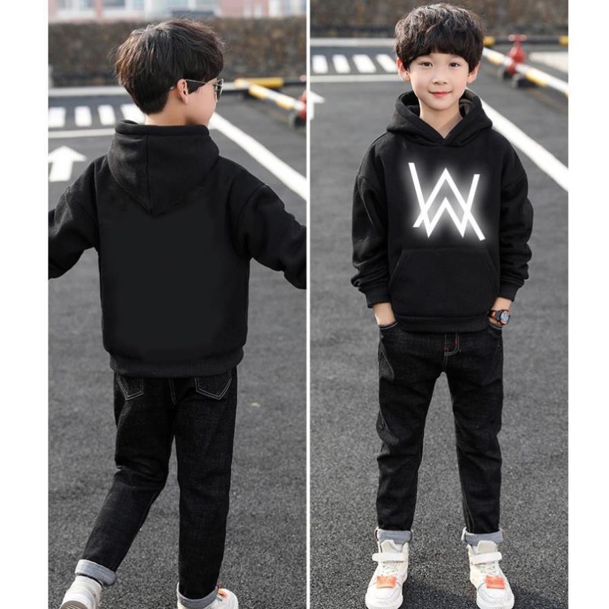 Áo Hoodie Trẻ Em In Hình Alan Walker Phản Quang Siêu Đẹp Form Rộng Vải Nỉ Dầy Ấm Phong Cách Ulzzang giá xưởng