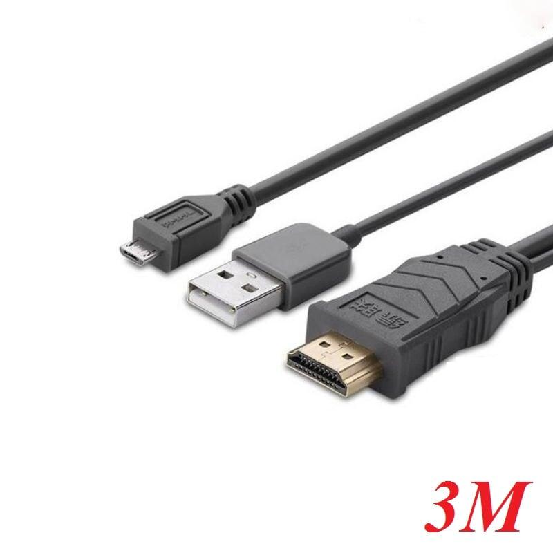 Ugreen UG20138MH101TK 3M màu Xám Cáp MHL Micro USB sang HDMI - HÀNG CHÍNH HÃNG