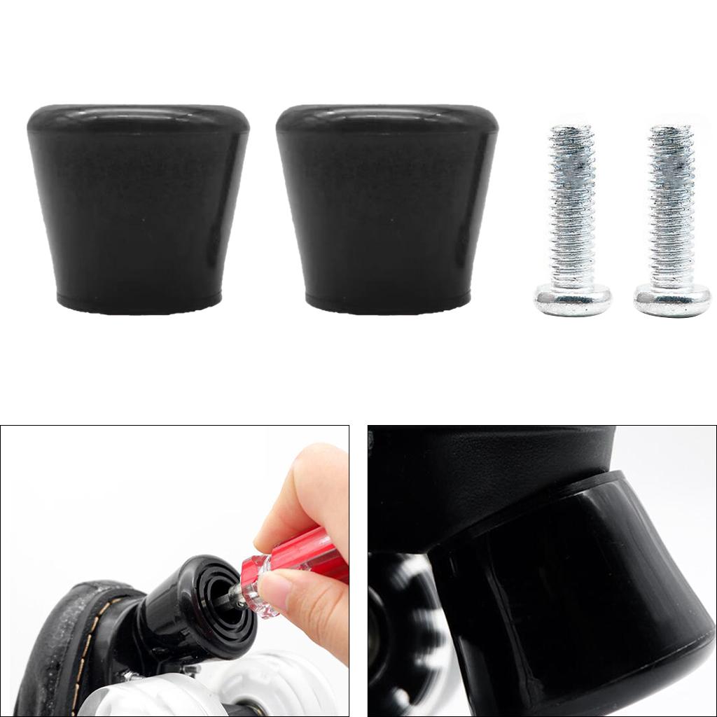 2x Inline Skates Roller Brakes Block Non-Slip Safety Stopper Black