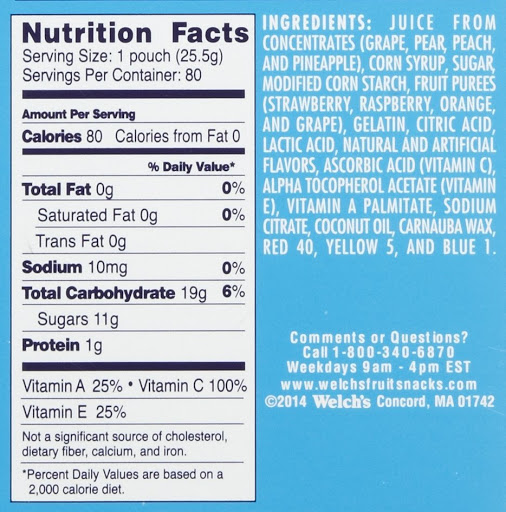 Combo 10 Túi Kẹo Dẻo Trái Cây Hỗn Hợp - Welch's Mixed Fruit Snack (22,7g/gói) Bổ Sung Vitamin Từ Trái Cây Tươi Của Mỹ, Tăng Sức Đề Kháng Cho Cơ Thể