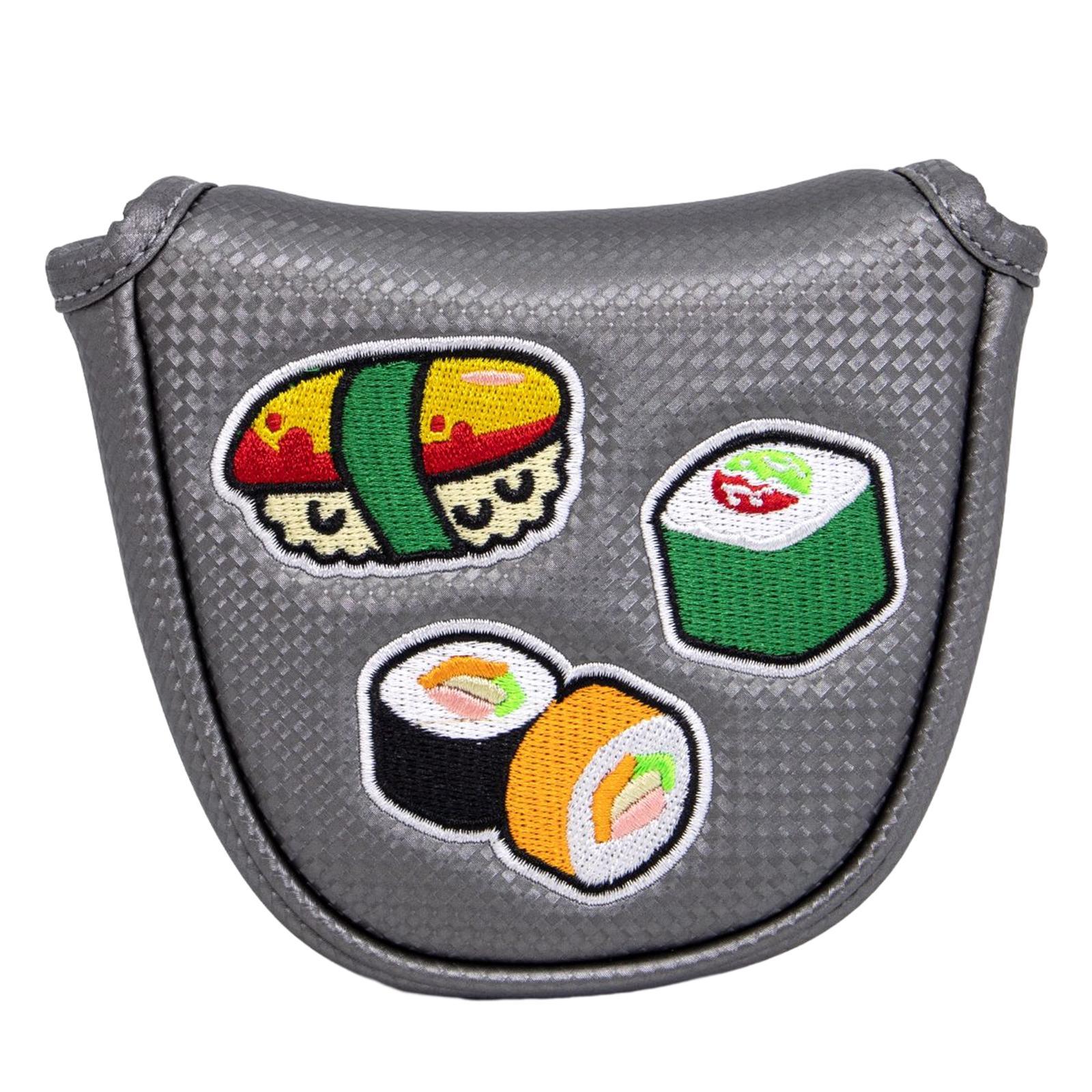 Pu Golf Putter Cover Half Mallet Head Cover Club Head Protector Guard Black