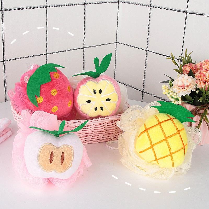 BÔNG TẮM TẠO BỌT HÌNH TRÁI CÂY SIÊU DỄ THƯƠNG CHẤT LIỆU MỀM MẠI BẢO VỆ DA