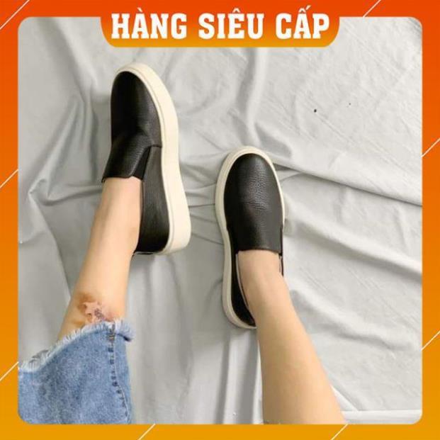 Giày Slip on da, giày nữ, siêu nhẹ, siêu êm, cá tính và phong cách