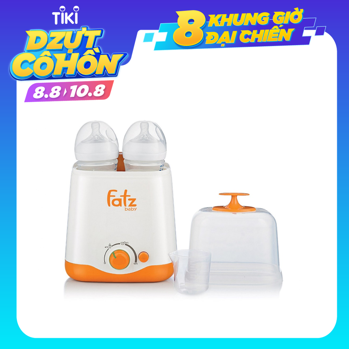 Máy hâm sữa 2 bình cổ rộng Fatz Baby tặng xe trượt đà cho bé VBC-123-6 (ngẫu nhiên)