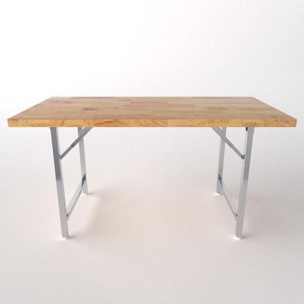 Bàn gấp chân inox mặt gỗ cao cấp 1m6