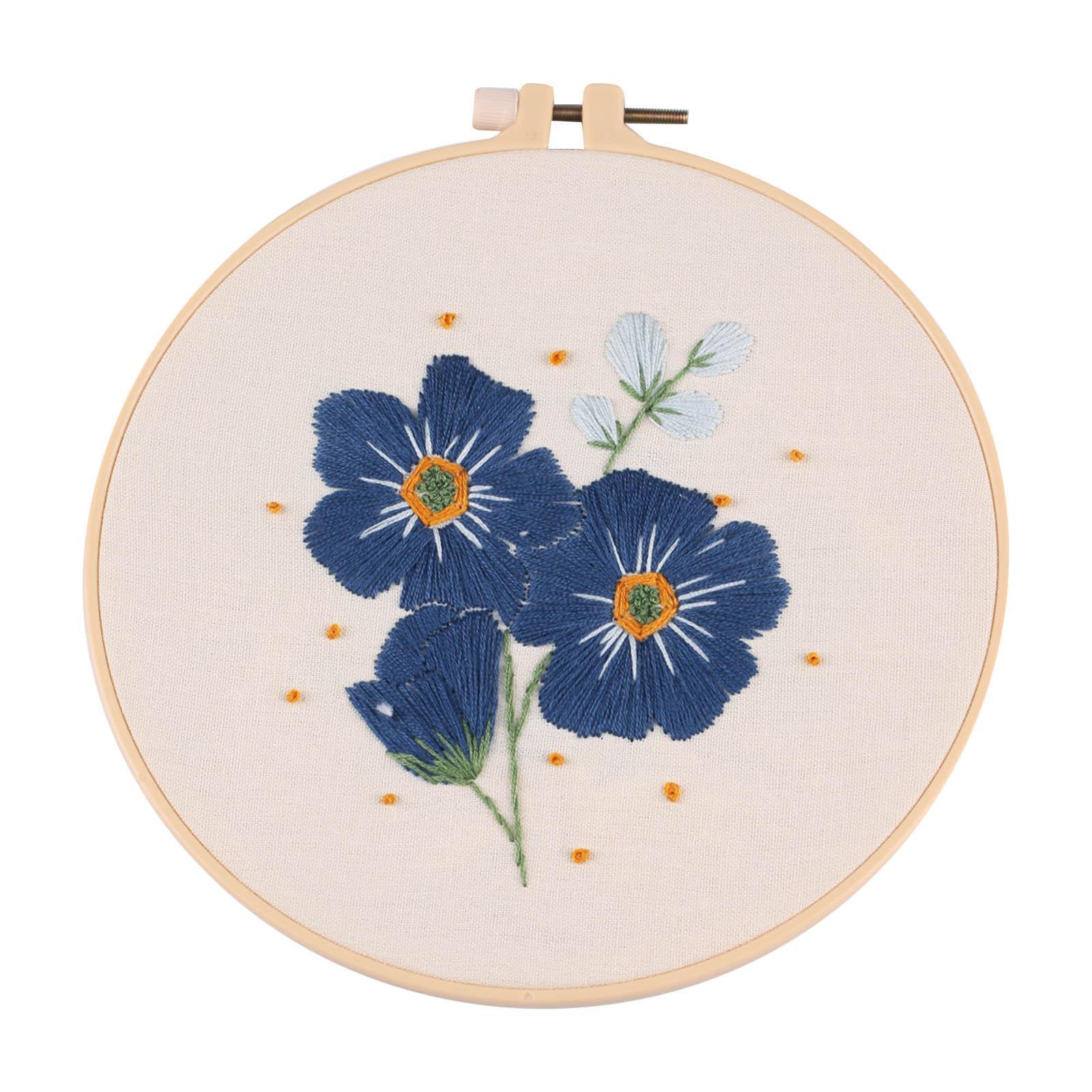 Embroidery Starter Kit, with Needles with Stamped Cloth Cross Stitch for Fun Home Decor