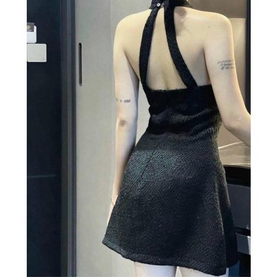 Đầm Đen Cổ Yếm Tôn Dáng đi biển dự tiệc dạo phố bigsize gợi cảm sexy