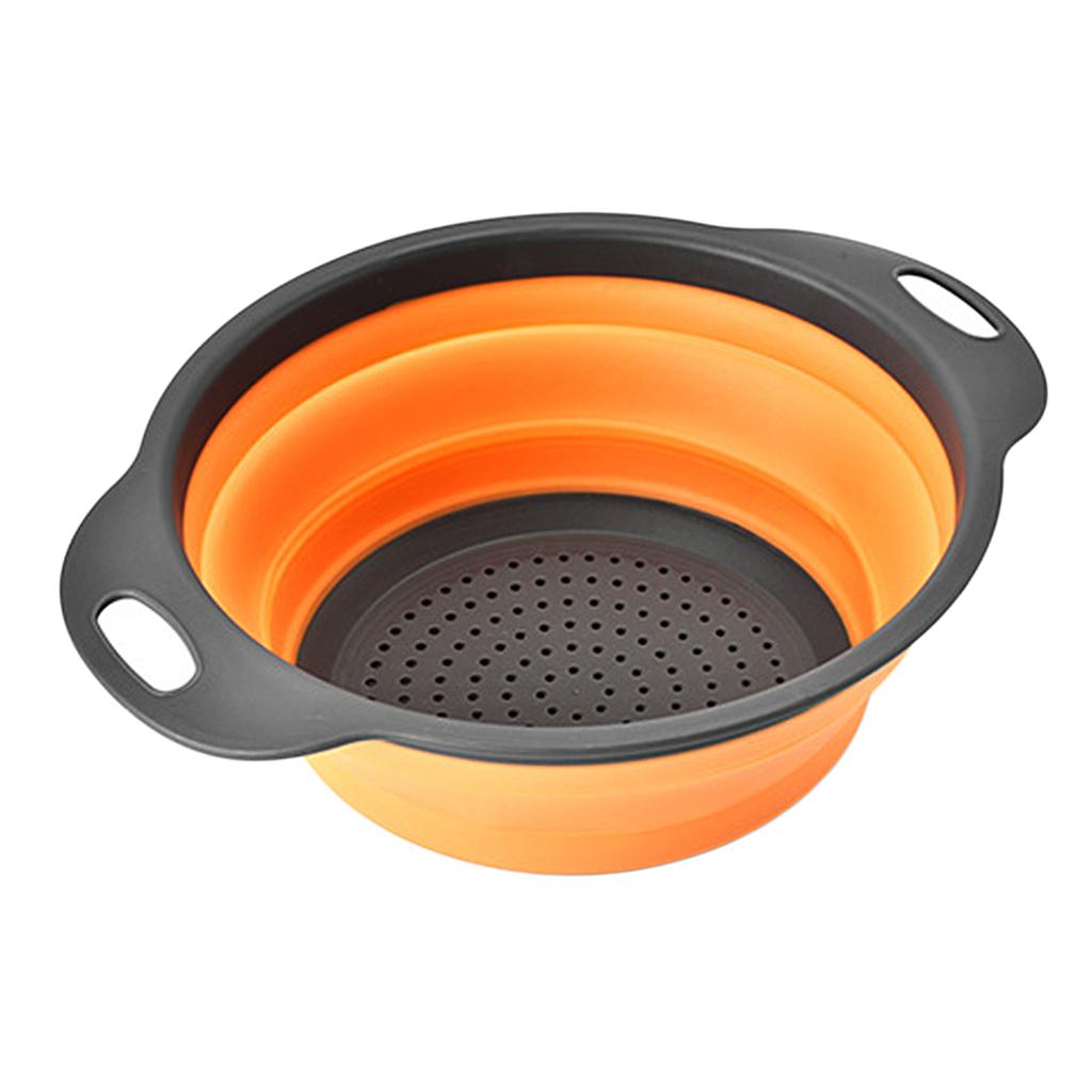 Folding Collapsible Plastic Colander Strainer Kitchen Fruit Filter Basket