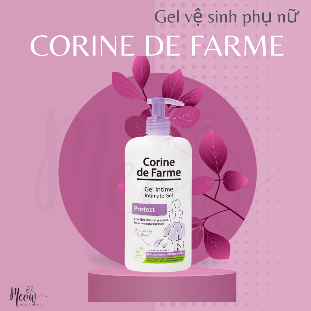 Gel vệ sinh phụ nữ giúp làm sạch, dưỡng ẩm CORINE DE FARME Intimate Gel 250ml