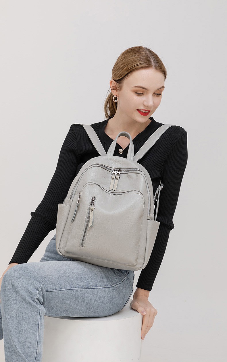 Ba lô nữ da thật phông cách Hàn Quốc